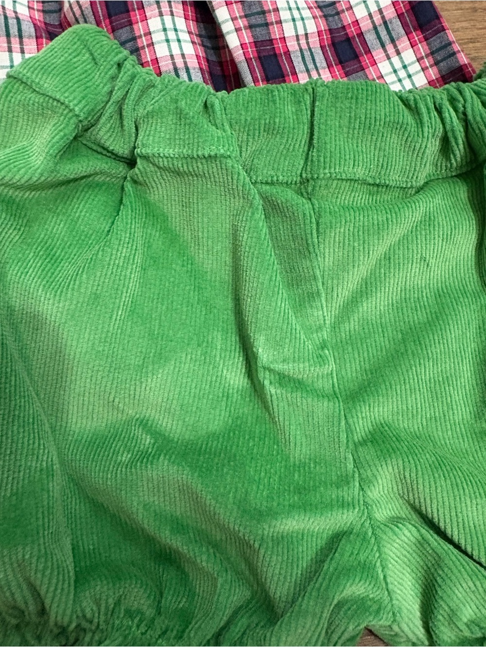 The Beaufort Bonnet Company Plaid & Green Corduroy Set 18-24M NWT - Picture 2 of 7